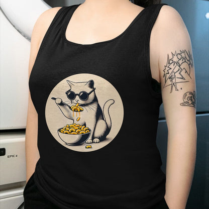 Cat Love Shirt, Funny Cat Lover Gift UnisexT-Shirt/Hoodie/Sweatshirt HLT00 - Cat Eating Mac and Cheese Men Women Girls Kids T-Shirt