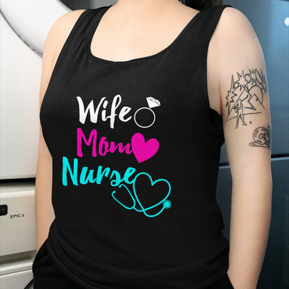 Funny Nurse Shirt, Nurse Unisex T-Shirt/Hoodie/Sweatshirt HLT00 - Wife Mom Nurse Gift Mothers Day Gift For RN LPN ICU Nurses T-Shirt
