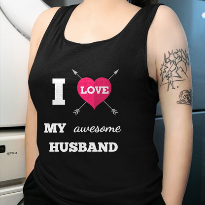 Best Wife Shirt, Wife and Husband Unisex T-Shirt/Hoodie/Sweatshirt HLT00 - I Love My Awesome Husband Shirt Heart & Arrow Cool Wife Tee T-Shirt