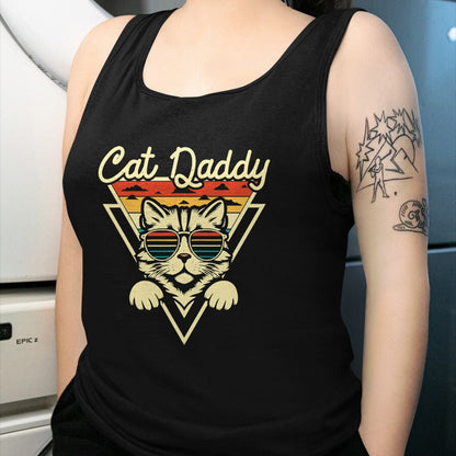 Cat Love Shirt, Funny Cat Lover Gift UnisexT-Shirt/Hoodie/Sweatshirt HLT00 - Cat Daddy Retro Sunglasses Cat Fur Dad Papa Vintage Cat Dad T-Shirt