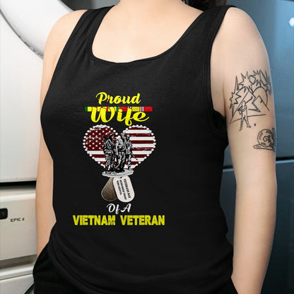 Best Wife Shirt, Wife and Husband Unisex T-Shirt/Hoodie/Sweatshirt HLT00 - Gift for wife T shirt, lucky wife   Proud Wife Of A Vietnam Veteran T shirt
