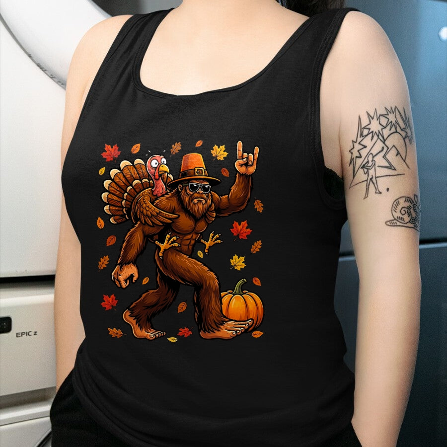 Best Thanksgiving Family Shirt , Funny Thanksgiving UnisexT-Shirt/Hoodie/Sweatshirt HLT00 - Bigfoot Funny Turkey Pumpkin Thanksgiving Day Boys Men T-Shirt