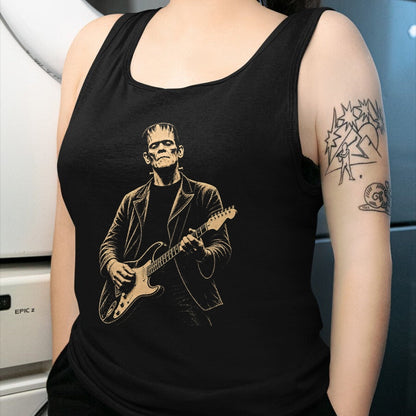 Guitar Lover Shirt, Funny Guitar UnisexT-Shirt/Hoodie/Sweatshirt HLT00 - Vintage Frankenstein Playing Guitar Halloween Frankenstein T-Shirt