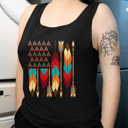 Native American T-Shirts, Vintage Native American Unisex T-Shirt/Hoodie/Sweatshirt HLT00 - Native American Flag - Pride Month Indigenous People Veteran