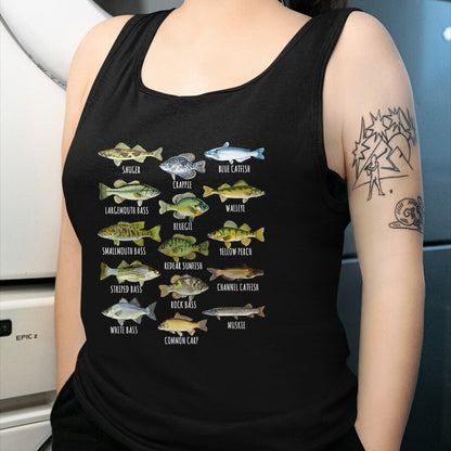 Funny Fishing Shirt, Gift For Fishing Lover Unisex T-Shirt/Hoodie/Sweatshirt HLT00 - Kids Fish Species Biology Types of Freshwater Fish Fishing T-Shirt