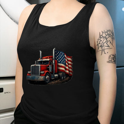 Best Truck Driver Life Shirt, Funny Trucker UnisexT-Shirt/Hoodie/Sweatshirt HLT00 - Us American Flag Semi Truck Driver Trucker T-Shirt, Men, Black, 3X-Large