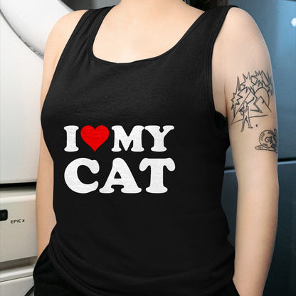 Cat Love Shirt, Funny Cat Lover Gift UnisexT-Shirt/Hoodie/Sweatshirt HLT00 - Red Heart I Love My Cat T-Shirt (1)