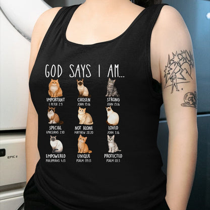 Cat Love Shirt, Funny Cat Lover Gift UnisexT-Shirt/Hoodie/Sweatshirt HLT00 - God Says I Am Cat Lover Bible Verses Christian Scripture Cat T-Shirt