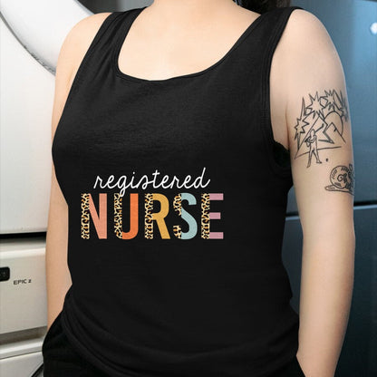 Funny Nurse Shirt, Nurse Unisex T-Shirt/Hoodie/Sweatshirt HLT00 - RN Nurse Leopard Print Registered Nurse Nursing School Women T-Shirt