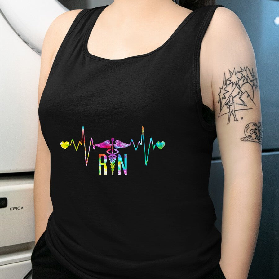 Funny Nurse Shirt, Nurse Unisex T-Shirt/Hoodie/Sweatshirt HLT00 - Womens Lovely RN Registered Nurse Tie Dye - Nurse Tshirts for Women V-Neck T-Shirt