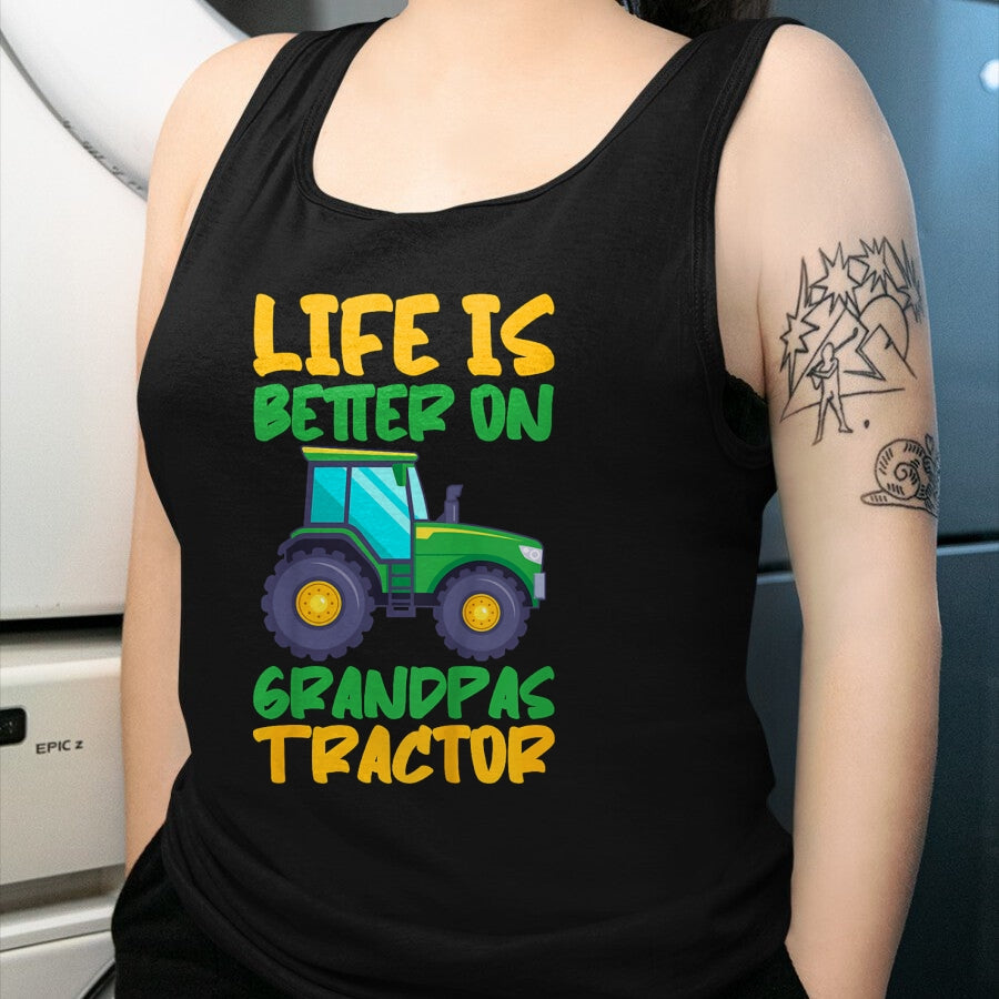Best Farmer Life Shirt, Funny Farmer UnisexT-Shirt/Hoodie/Sweatshirt HLT00 - Young Farmer Funny Tractor Boy On Grandpas Tractor T-Shirt