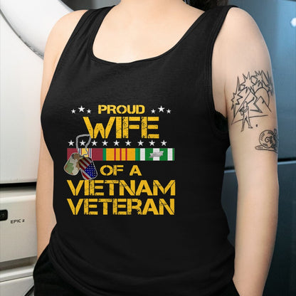Best Wife Shirt, Wife and Husband Unisex T-Shirt/Hoodie/Sweatshirt HLT00 - Gift for wife T shirt, lucky wife   Proud Wife Of A Vietnam Veteran My Husband Is A Hero T-shirt T-S