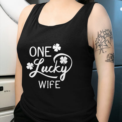 Best Wife Shirt, Wife and Husband Unisex T-Shirt/Hoodie/Sweatshirt HLT00 - Gift for wife T shirt, lucky wife   One Lucky Wife St. Patrick's Day T-Shirt (1)
