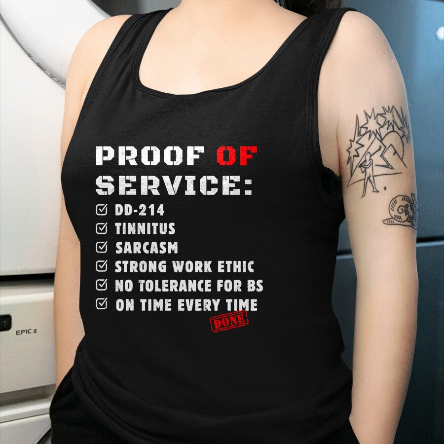 Proud Veteran Shirt, Funny Veteran UnisexT-Shirt/Hoodie/Sweatshirt HLT00 - Proof Of Service DD-214 Tinnitus Strong Work Ethic sarcasm T-Shirt