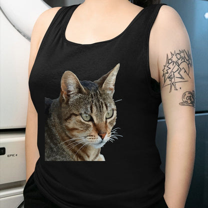 Cat Love Shirt, Funny Cat Lover Gift UnisexT-Shirt/Hoodie/Sweatshirt HLT00 - Stunning Tabby Cat Close Up Portrait Vector T-Shirt (1)
