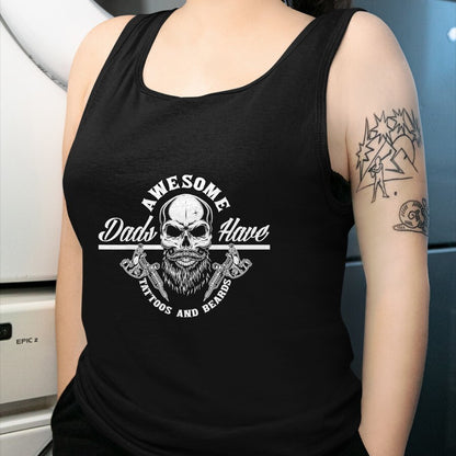 Best Wife Shirt, Wife and Husband Unisex T-Shirt/Hoodie/Sweatshirt HLT00 - Awesome Dads Have Tattoos And Beards Funny Father Dad T-Shirt