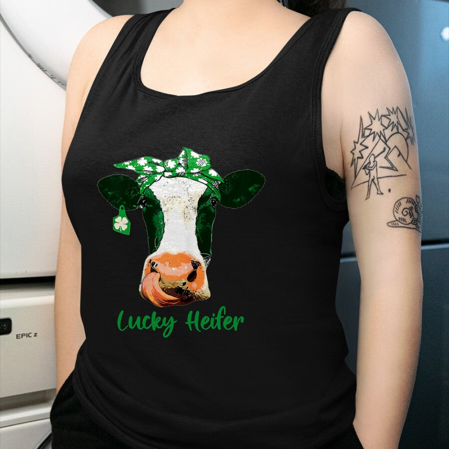 Gift for Mom Shirt, Funny Mom Unisex T-Shirt/Hoodie/Sweatshirt HLT00 - Lucky Heifer Patricks Day Heifer Mom Irish T-Shirt