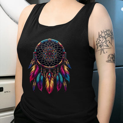 Native American T-Shirts, Vintage Native American Unisex T-Shirt/Hoodie/Sweatshirt HLT00 - Colorful Dreamcatcher Feather Native American Indian Art