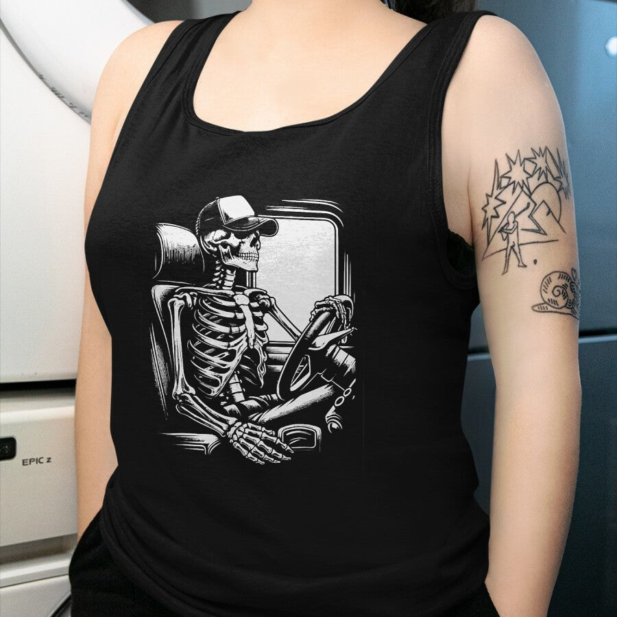 Best Truck Driver Life Shirt, Funny Trucker UnisexT-Shirt/Hoodie/Sweatshirt HLT00 - Skeleton Truck Driver Funny Big Trucking Truck Enthusiasts T-Shirt