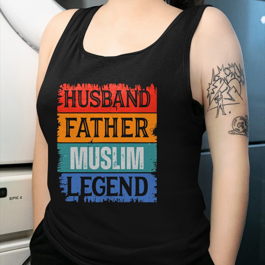 Gift for Dad Shirt, Funny Dad Unisex T-Shirt/Hoodie/Sweatshirt HLT00 – Father Husband MUSLIM Legend Proud Dad Funny Retro Papa T-Shirt