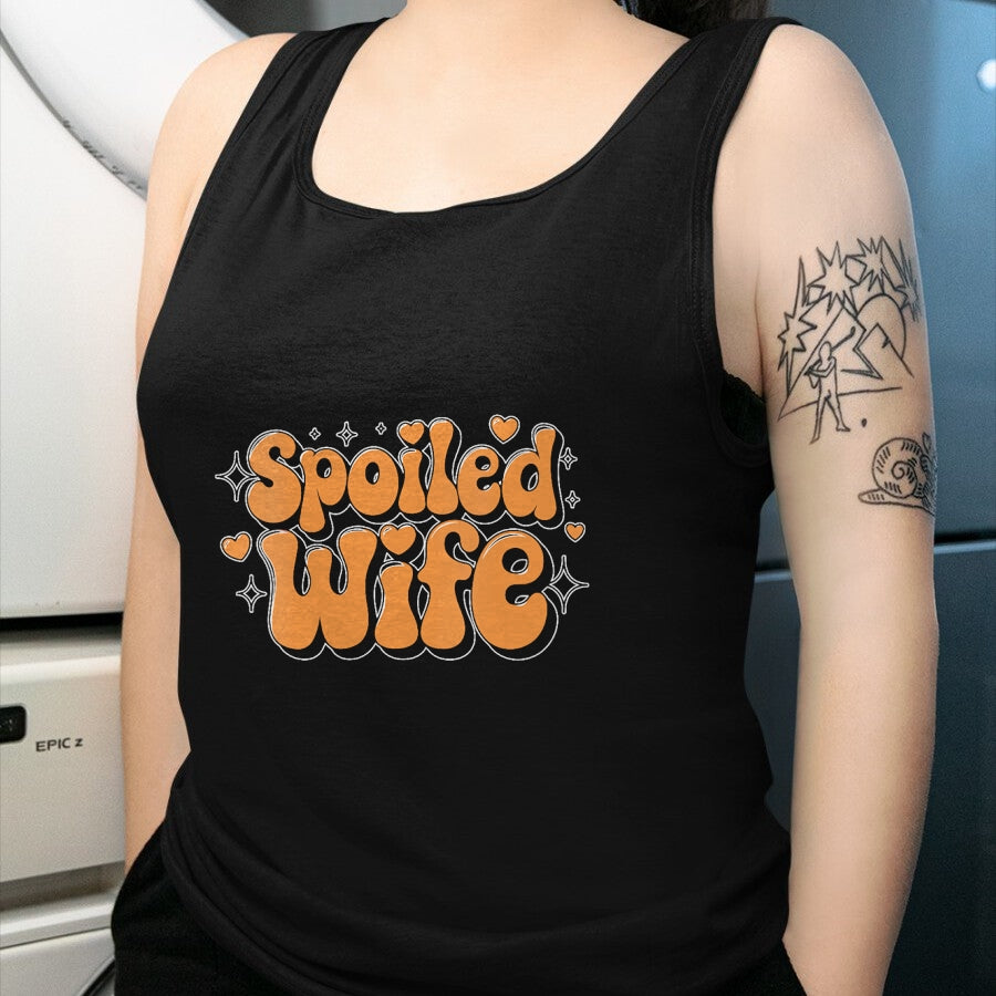 Best Wife Shirt, Wife and Husband Unisex T-Shirt/Hoodie/Sweatshirt HLT00 - Gift for wife T shirt, spoiled wife   Womens Spoiled Wife V-Neck T-Shirt