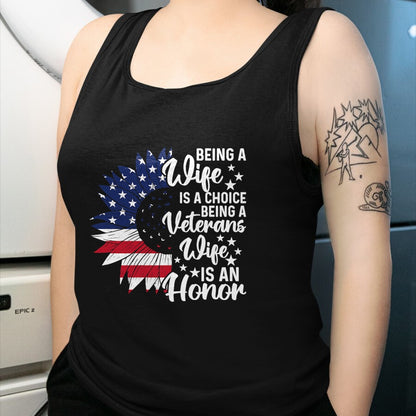 Best Wife Shirt, Wife and Husband Unisex T-Shirt/Hoodie/Sweatshirt HLT00 - Gift for wife T shirt, lucky wife   Patriotic Veterans Day Being A Veterans Wife Is An Honor T-Shirt