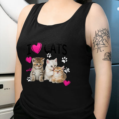 Cat Love Shirt, Funny Cat Lover Gift UnisexT-Shirt/Hoodie/Sweatshirt HLT00 - Cat Lover Tee Cute I Love Cats Kittens Hearts Paws Gift Idea T-Shirt