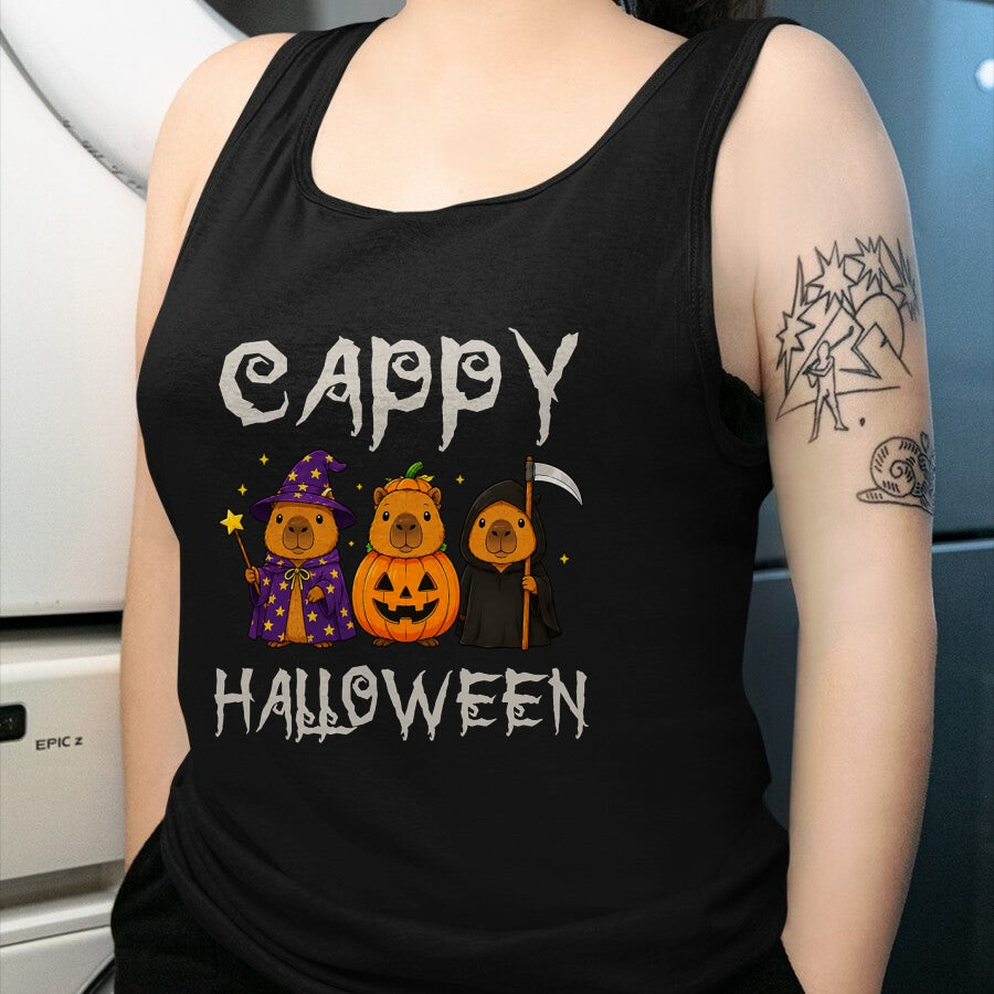 Cute Capybara Shirt, Funny Capybara UnisexT-Shirt/Hoodie/Sweatshirt HLT00 - Cappy Halloween Funny Capybara Witch Pumpkin Reaper Spooky T-Shirt