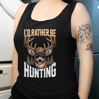 Funny Hunting Shirt, Gift For Hunting Lover Unisex T-Shirt/Hoodie/Sweatshirt HLT00 - Mens Camo Deer Hunting Funny Id Rather Be Hunting Camouflage T-Shirt