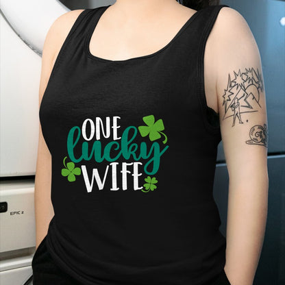 Best Wife Shirt, Wife and Husband Unisex T-Shirt/Hoodie/Sweatshirt HLT00 - Gift for wife T shirt, lucky wife   One Lucky Wife Irish St Patricks Day Womens Girls Funny Gift Lon