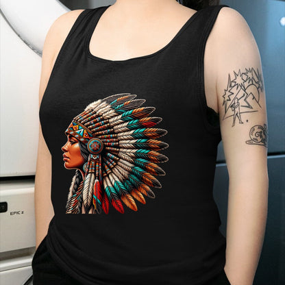 Native American T-Shirts, Vintage Native American Unisex T-Shirt/Hoodie/Sweatshirt HLT00 - Native American Woman Indian Warrior for Women