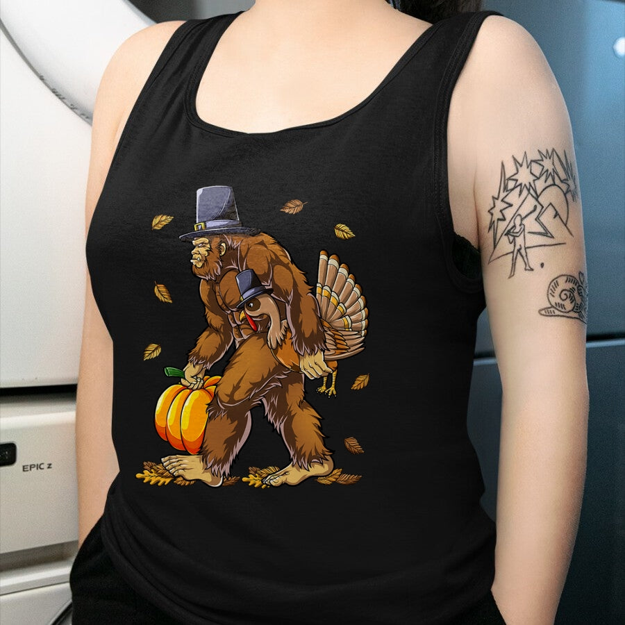 Best Thanksgiving Family Shirt , Funny Thanksgiving UnisexT-Shirt/Hoodie/Sweatshirt HLT00 - Bigfoot Pilgrim Turkey Pumpkin Thanksgiving Day Boys Men T-Shirt