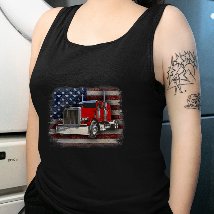 Best Truck Driver Life Shirt, Funny Trucker UnisexT-Shirt/Hoodie/Sweatshirt HLT00 - Trucker T-Shirt American Flag and Big Rig T-Shirt