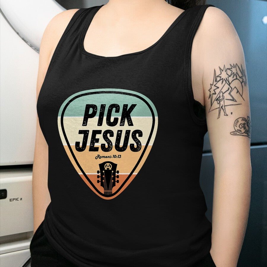 Guitar Lover Shirt, Funny Guitar UnisexT-Shirt/Hoodie/Sweatshirt HLT00 - Pick Jesus Shirt Funny Christian Music Guitar Pick Men Women T-Shirt