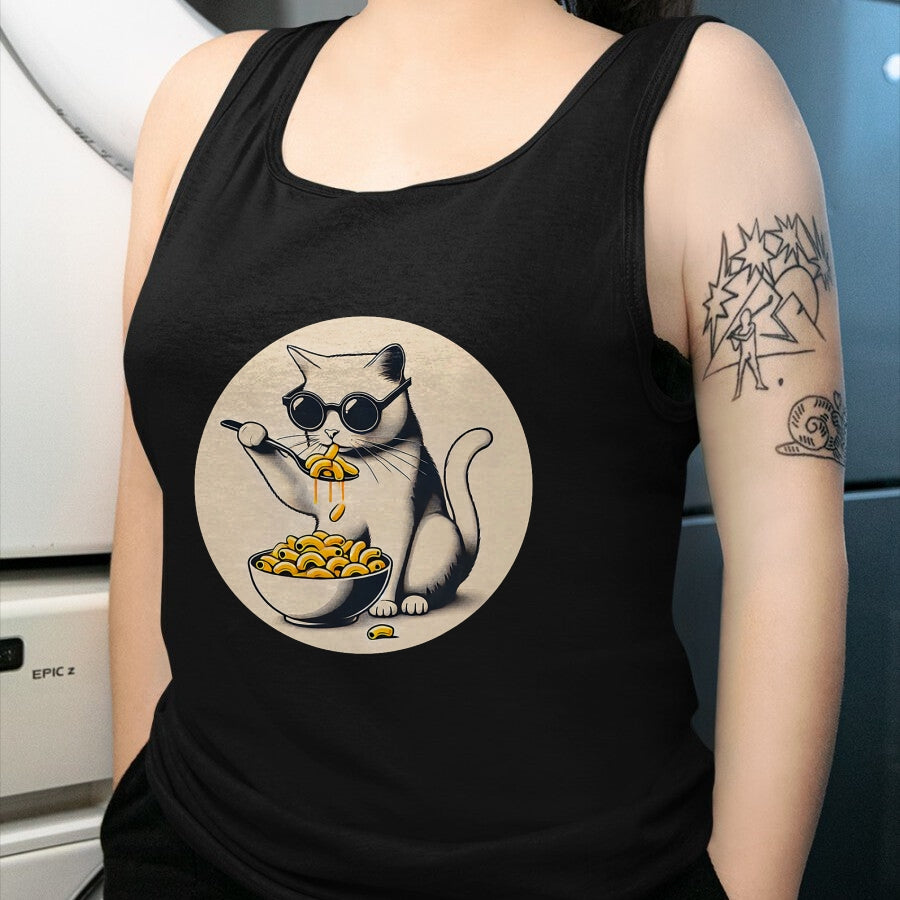 Cat Love Shirt, Funny Cat Lover Gift UnisexT-Shirt/Hoodie/Sweatshirt HLT00 - Cat Eating Mac and Cheese Men Women Girls Kids T-Shirt (1)