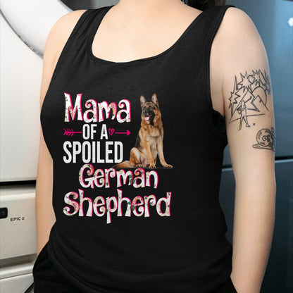 Best Wife Shirt, Wife and Husband Unisex T-Shirt/Hoodie/Sweatshirt HLT00 - Mama Of A Spoiled German Shepherd Mother's Day Floral Dog T-Shirt
