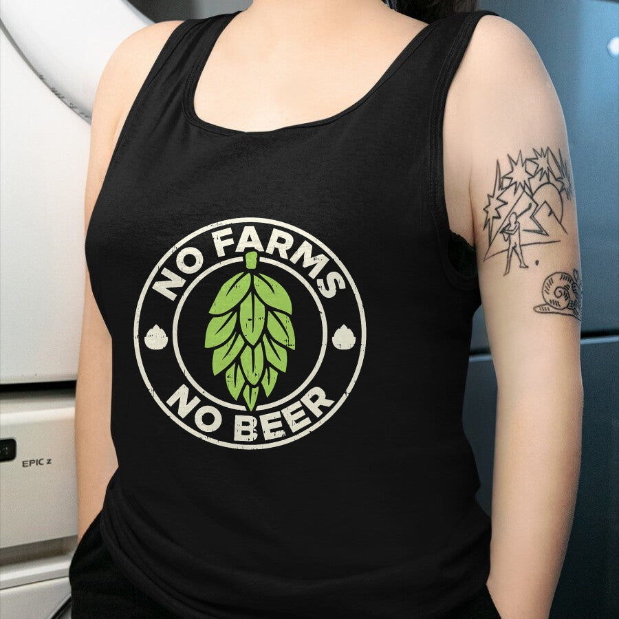 Best Farmer Life Shirt, Funny Farmer UnisexT-Shirt/Hoodie/Sweatshirt HLT00 - No Farms No Beer Hops Craft Beer Farming Brewer Farmer Gift T-Shirt