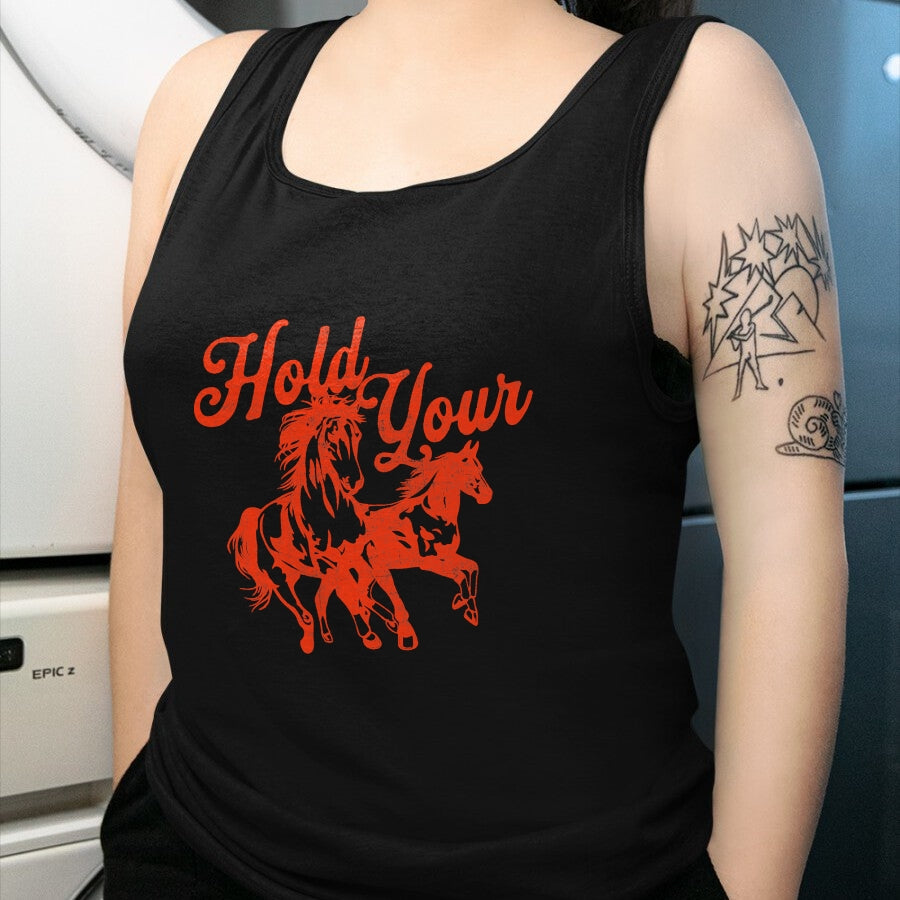 Best Horse Lover Shirt , Funny Horse UnisexT-Shirt/Hoodie/Sweatshirt HLT00 - Hold Your Horses Vintage Western Cowgirl Cowboy Rodeo T-Shirt