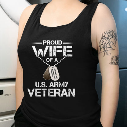 Best Wife Shirt, Wife and Husband Unisex T-Shirt/Hoodie/Sweatshirt HLT00 - Gift for wife T shirt, lucky wife   Proud Wife Of A U.S. Army Veteran, Veterans Day Gift