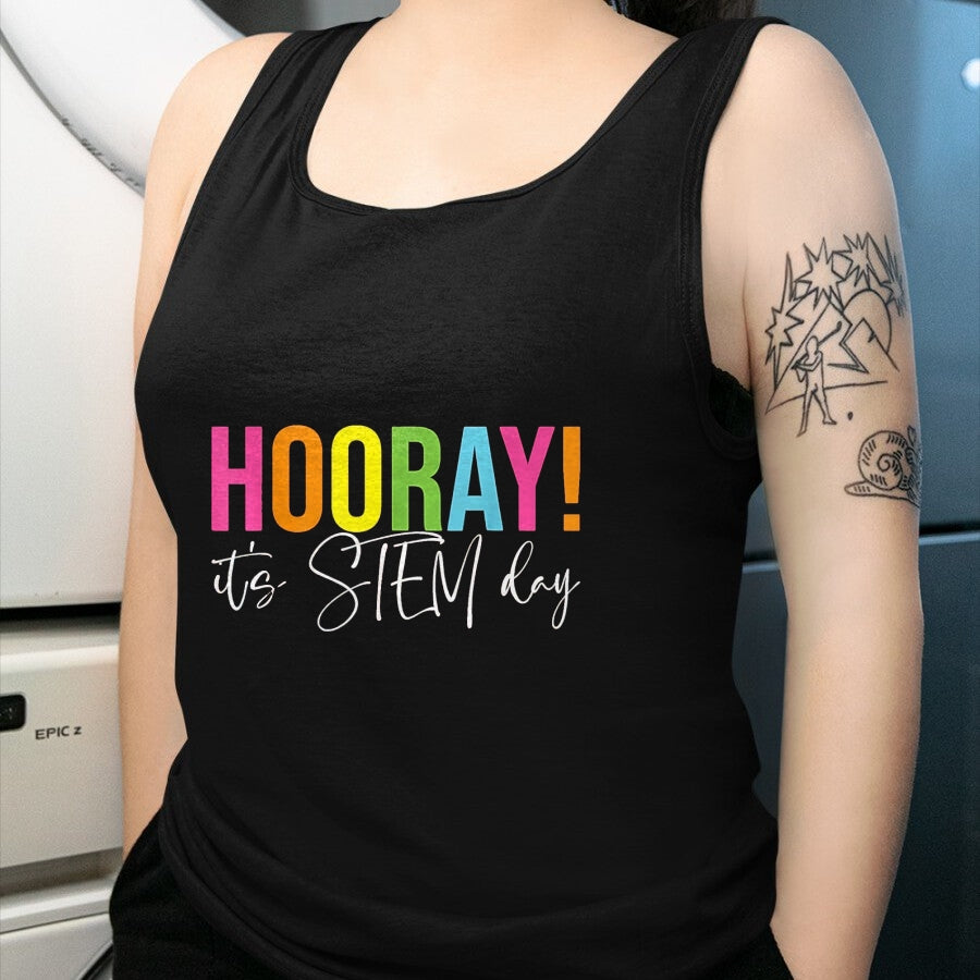 Best Student Shirt, Funny Back To School UnisexT-Shirt/Hoodie/Sweatshirt HLT00 - Hooray It_s STEM Day Teacher Specials Squad Back to School T-Shirt, Women, Black, X-Large