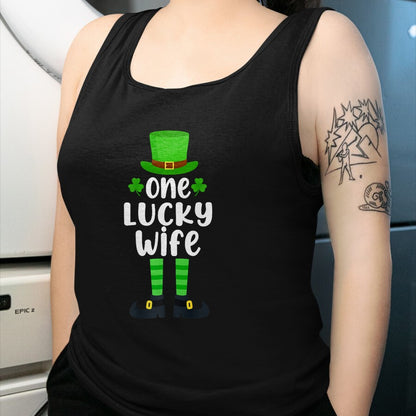 Best Wife Shirt, Wife and Husband Unisex T-Shirt/Hoodie/Sweatshirt HLT00 - Gift for wife T shirt, lucky wife   One Lucky Wife Funny St Patricks Day Lucky Shamrock Premium T-Sh