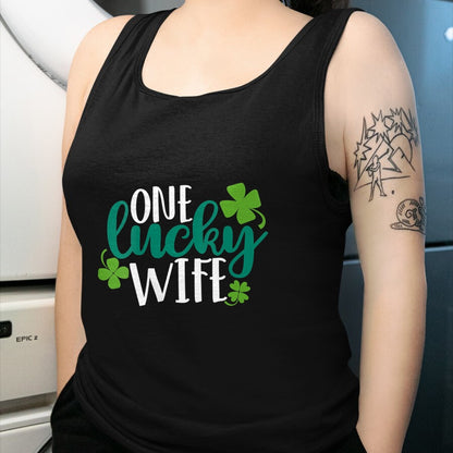 Best Wife Shirt, Wife and Husband Unisex T-Shirt/Hoodie/Sweatshirt HLT00 - Gift for wife T shirt, lucky wife   Womens One Lucky Wife Irish St Patricks Day Womens Girls Funny G