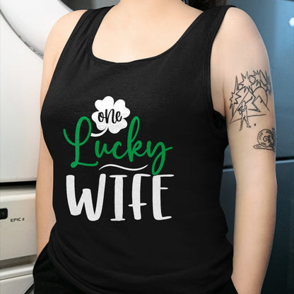Best Wife Shirt, Wife and Husband Unisex T-Shirt/Hoodie/Sweatshirt HLT00 - Gift for wife T shirt, lucky wife   Womens Happy Saint Patricks Day Irish Shamrock One Lucky Wife V-