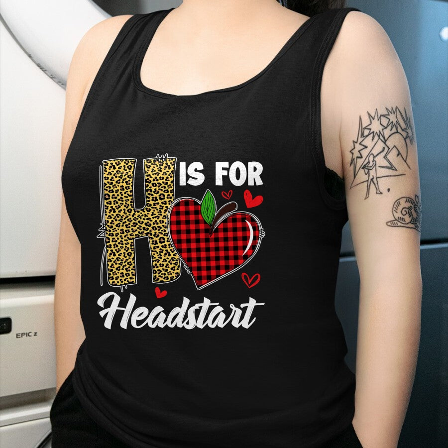 Best Teacher Shirt, Funny Teacher UnisexT-Shirt/Hoodie/Sweatshirt HLT00 - H Is For Headstart Head Start Teacher Leopard Back To School T-Shirt