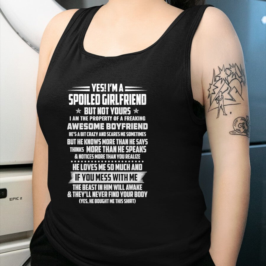 Best Wife Shirt, Wife and Husband Unisex T-Shirt/Hoodie/Sweatshirt HLT00 - yes! i'm a spoiled girlfriend but not yours T-Shirt