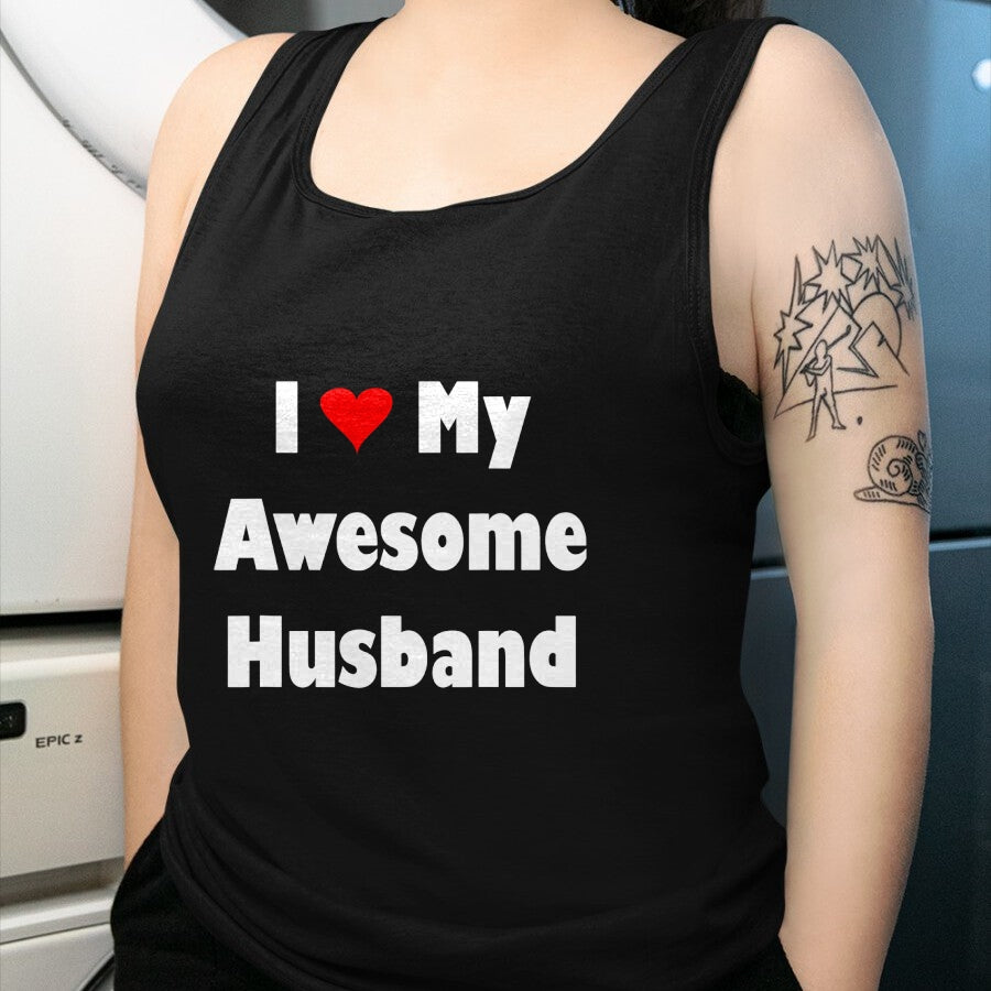 Best Wife Shirt, Wife and Husband Unisex T-Shirt/Hoodie/Sweatshirt HLT00 - Womens My Husband Is Awesome Tee I Love My Awesome Husband T-Shirt
