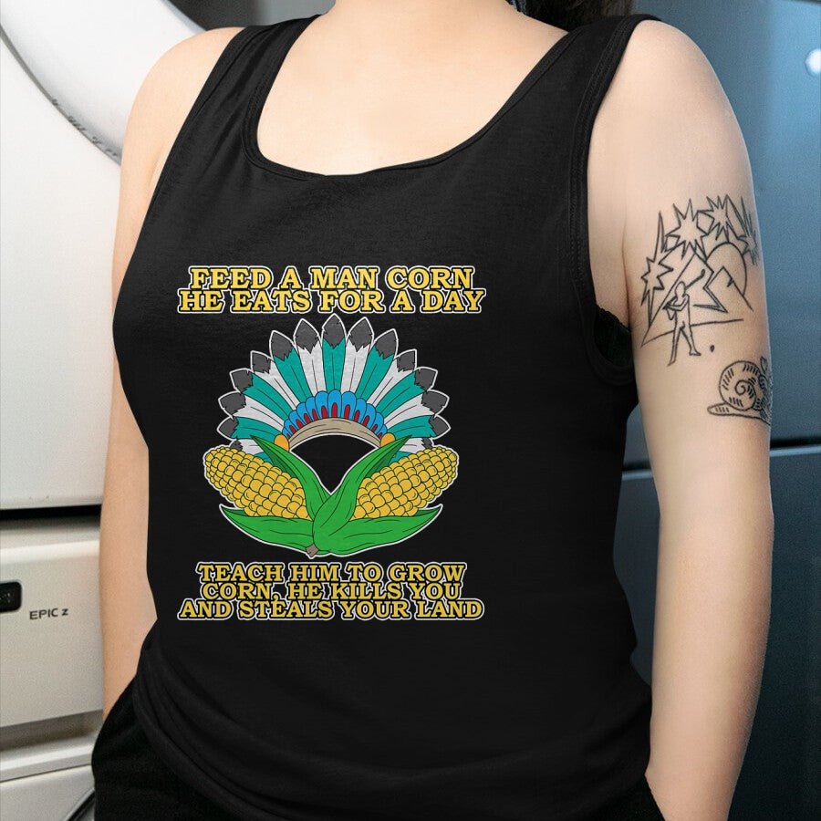 Native American T-Shirts, Vintage Native American Unisex T-Shirt/Hoodie/Sweatshirt HLT00 - Corn Thanksgiving Dark History Native American