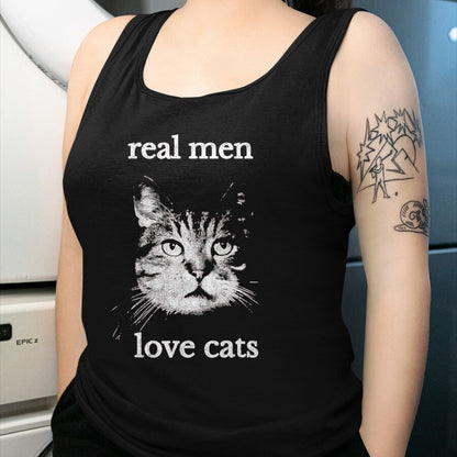 Cat Love Shirt, Funny Cat Lover Gift UnisexT-Shirt/Hoodie/Sweatshirt HLT00 - Real Men Love Cats - Cat Lover T-Shirt T-Shirt, Men, Navy Blue, X-Large