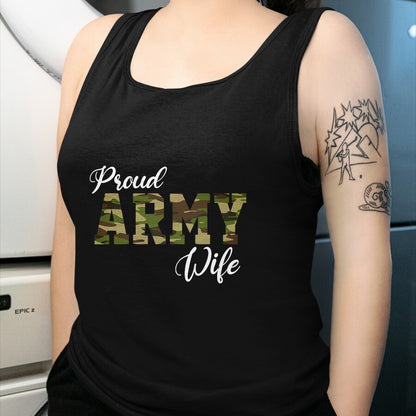 Best Wife Shirt, Wife and Husband Unisex T-Shirt/Hoodie/Sweatshirt HLT00 - Gift for wife T shirt, lucky wife   Proud Army Wife For Military Wife Of A Brave US Soldier T-Shirt