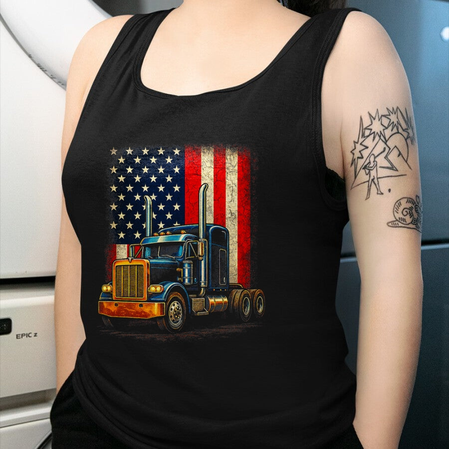 Best Truck Driver Life Shirt, Funny Trucker UnisexT-Shirt/Hoodie/Sweatshirt HLT00 - American Flag Truck - Truck Driver Patriotic T-Shirt